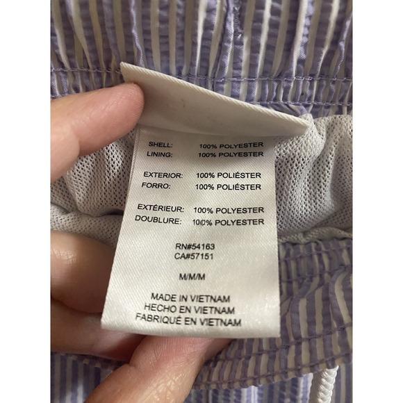 Calvin Klein Men's Purple Pinstripe Stretch Waist Swim Trunk Shorts Size M 5" - Picture 11 of 13